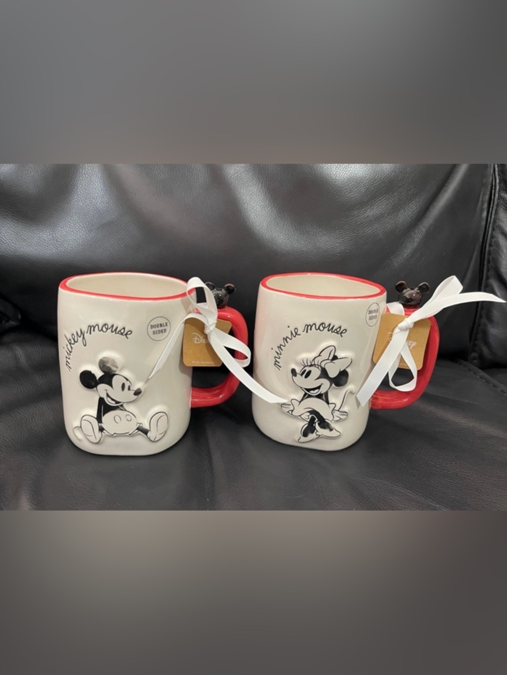 Rae Dunn Disney mickey mouse and minnie mouse Mugs